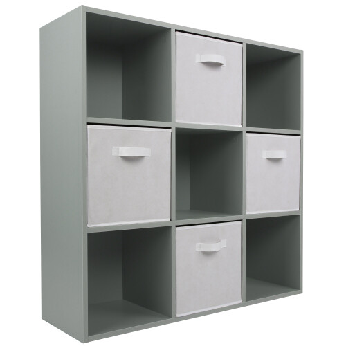 Charles Jacobs (4 White Drawers) Charles Jacobs Grey 9 Cube Open Book Shelf Storage