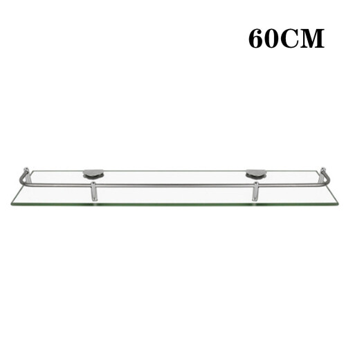 Living And Home (60CM) Tempered Glass 6MM Wall-Mounted Bathroom Shelf 1