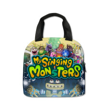 (Gray) Singing Monsters My Lunch Bag Ice Bag Thermal Insulated Cooler Students Gift Kid
