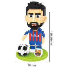 (MESSI, 457pcs) Football Soccer Player Star Mini Diamond Build Block Diy Brick Child Gift Toy