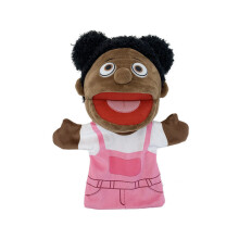 (Girl) Mouth Open Africa Full Africa Family Hand Puppet Plush Doll Storytelling Party