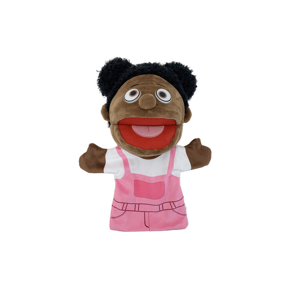 (Girl) Mouth Open Africa Full Africa Family Hand Puppet Plush Doll Storytelling Party