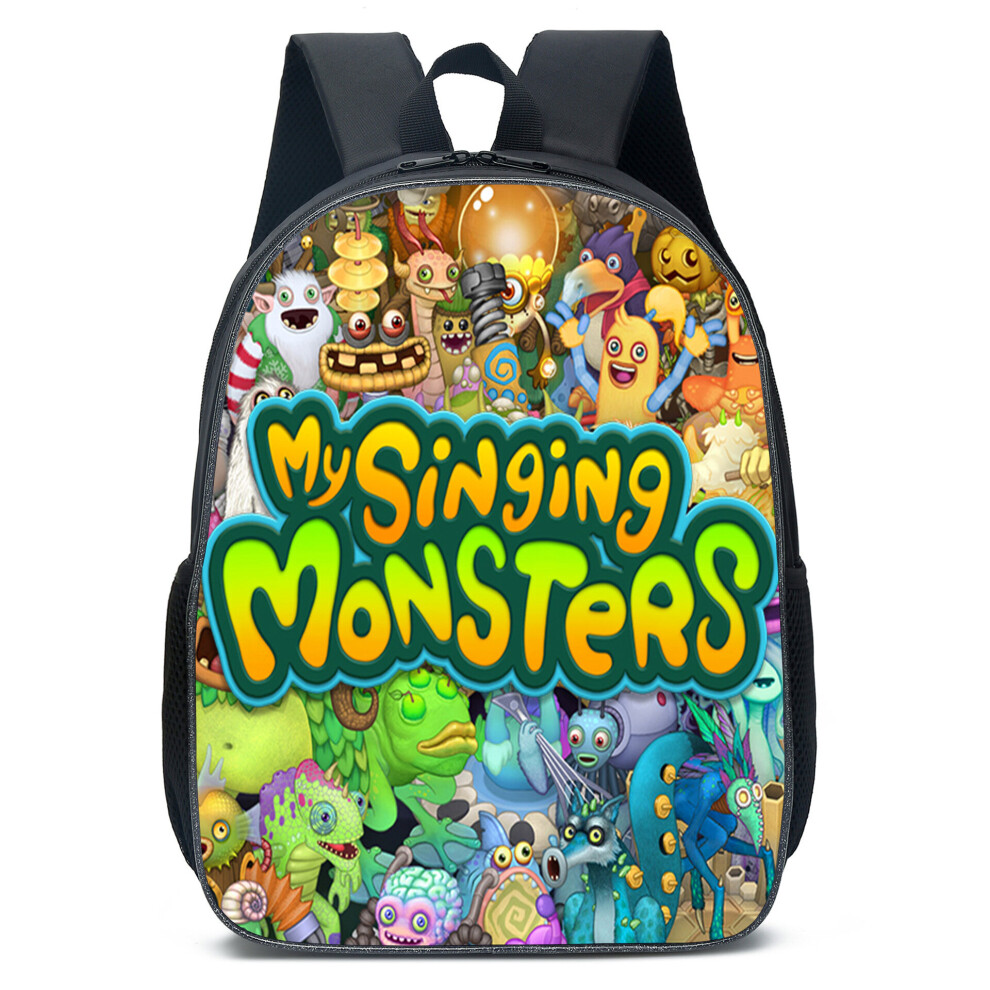 (Green) My Singing Monsters Backpack Large Capacity Schoolbag Travel Bag Gift Student