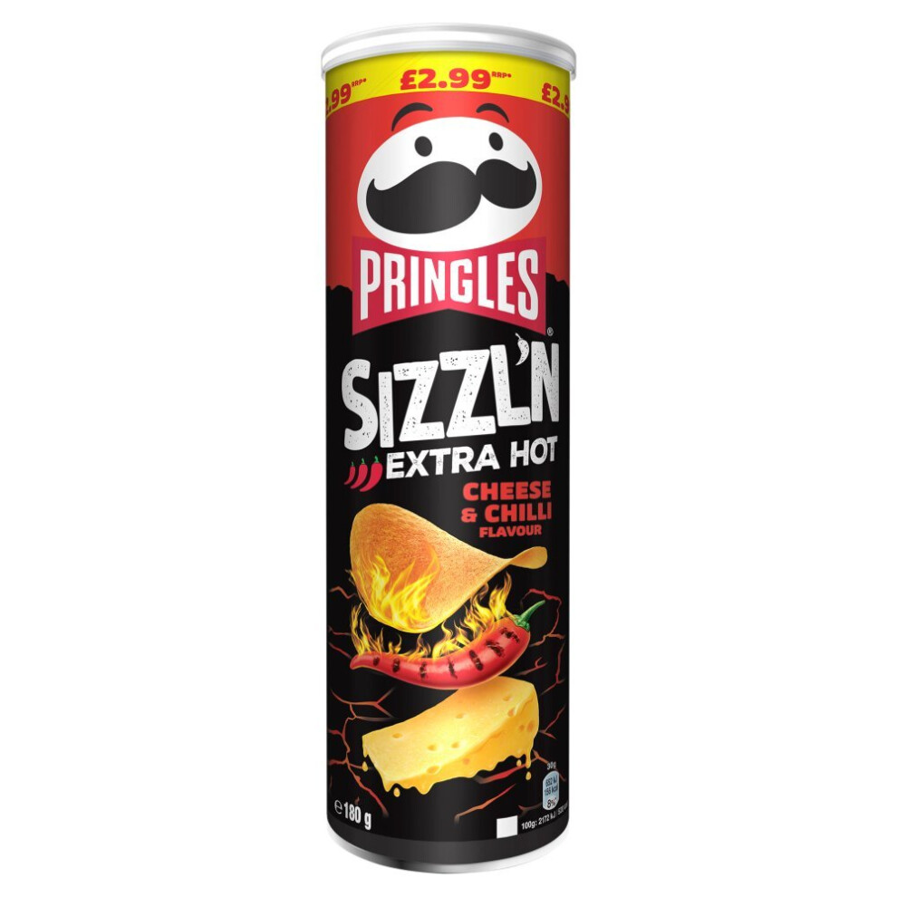 Pringles Sizzl'n Spicy BBQ Flavour 180g (Pack of 6)