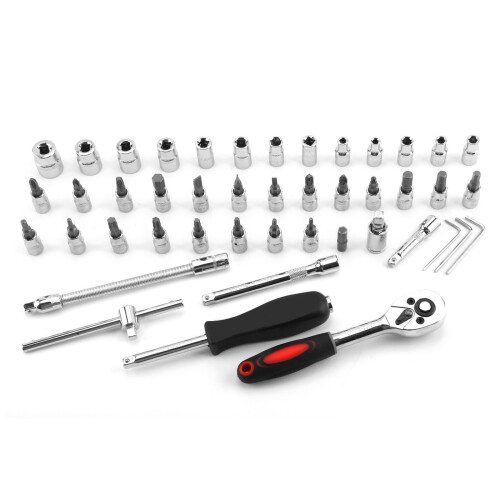 46 Pieces Socket Wrench Set 1/4" Drive Ratchet Bit Set Torx Hex Tool 2
