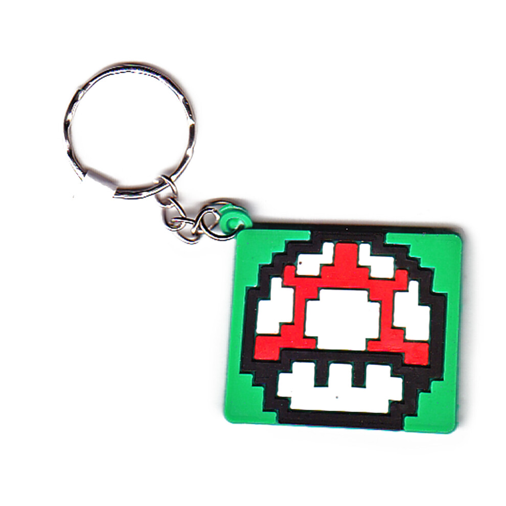 Nintendo Mushroom Sprite | Official Rubber Keyring Multicoloured