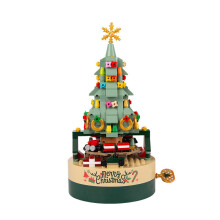Building Tree Christmas Blocks Music Box Christmas Holiday Gift Girls For