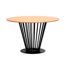 Diameter 120cm Round Lyon Oak Veneer Round Dining Table
