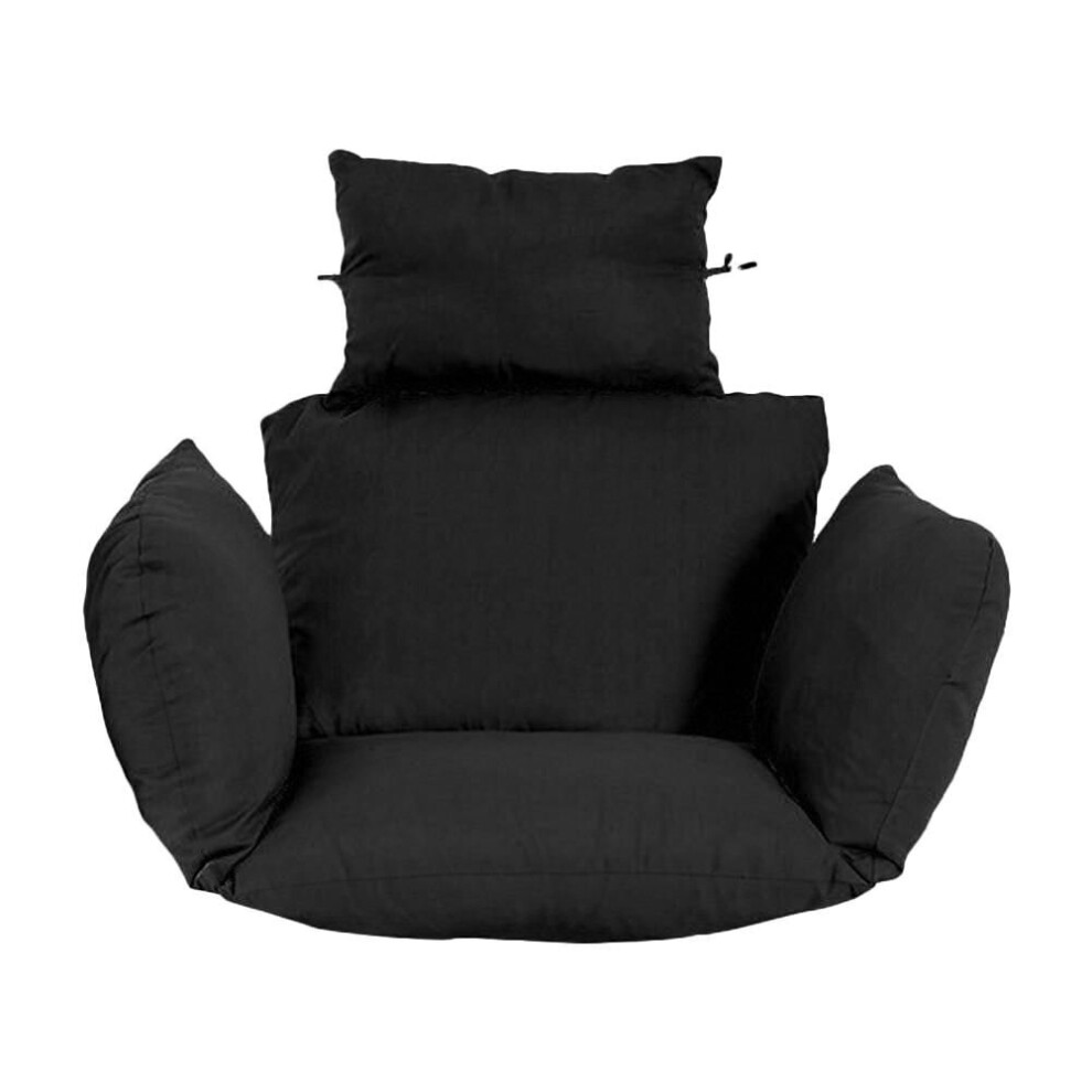 (Black) Patio Rattan Swing Garden Weave Hanging Egg Chair Wcushion In Or Pad Outdoor