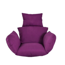 (Purple) Patio Rattan Swing Garden Weave Hanging Egg Chair Wcushion In Or Pad Outdoor