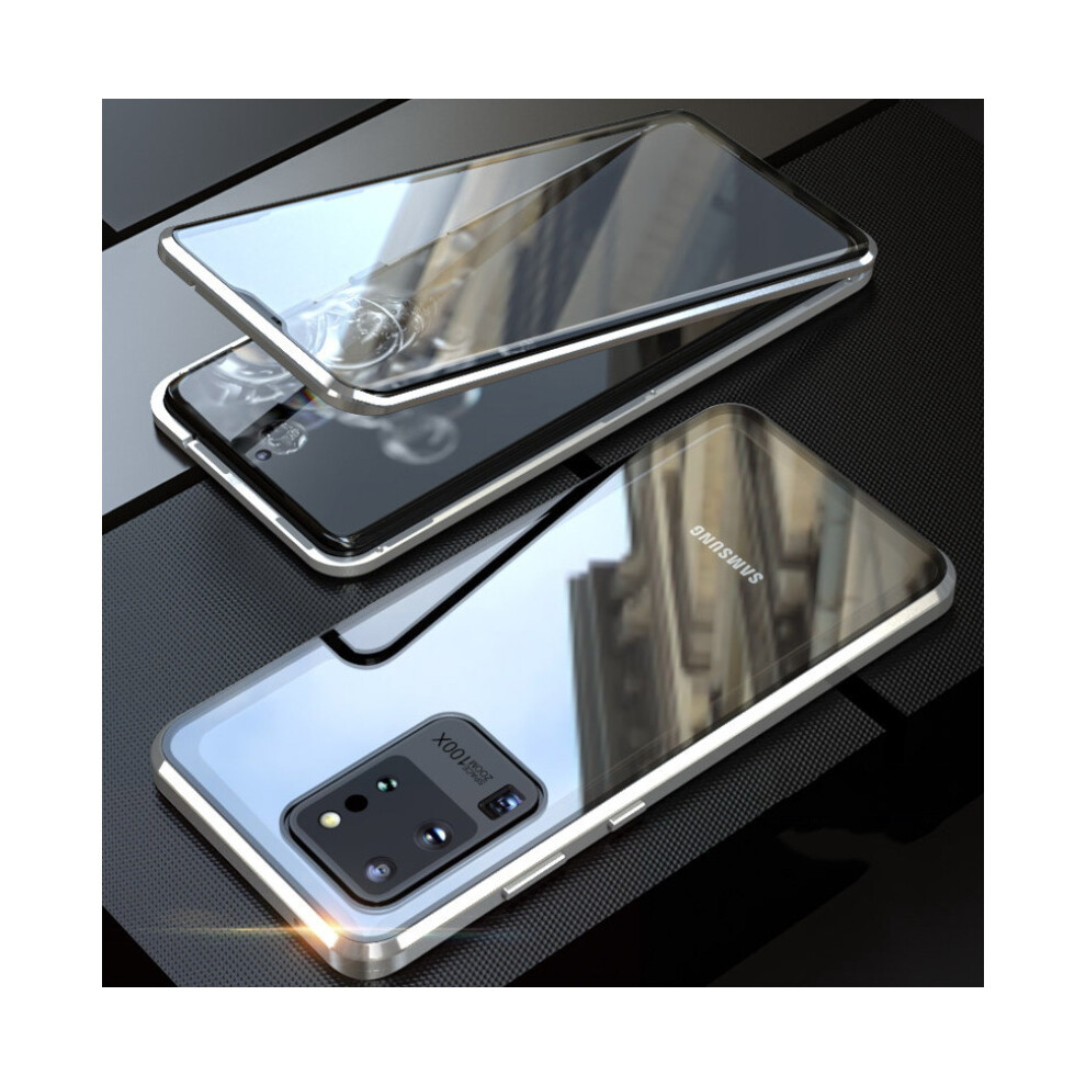 ( For Samsung S22, Silver) Magnetic Tempered Glass Double Sided Phone Case For Samsung Galaxy S23/S22 Ultra Not,Specified 914207818781