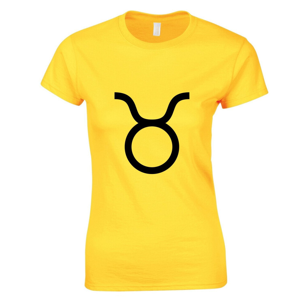 (Yellow, M) Taurus Zodiac Horoscope Astrological Earth Sign Ladies Women T Shirt Tee Top