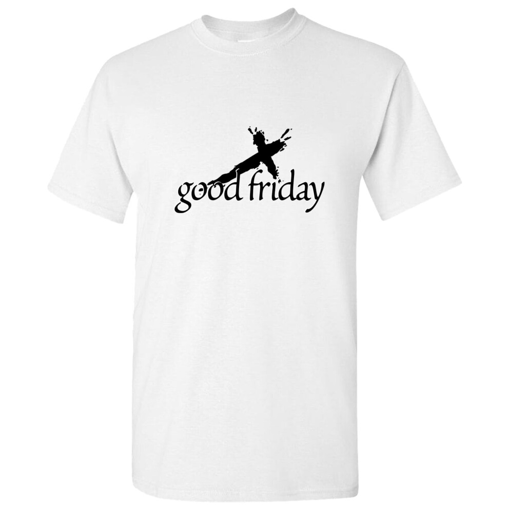 (White, 5XL) Easter Good Friday Cool Unique Jesus Christian God Cross Men T Shirt Tee Top