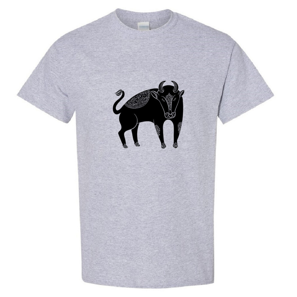 (Sport Grey, 3XL) Taurus Bull Zodiac Horoscope Astrological Star Sign Men T Shirt Tee Top