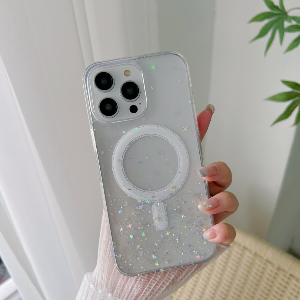 (For Iphone 12, ) Slim Magsafe Magnetic Bing Glitter Shockproof Case For Apple Iphone Clear 701772772453