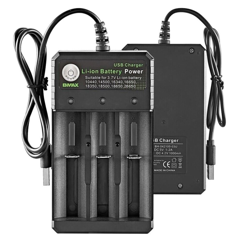 3 Slots USB 18650 Battery Charger For Charging 3.7V Lithium Battery