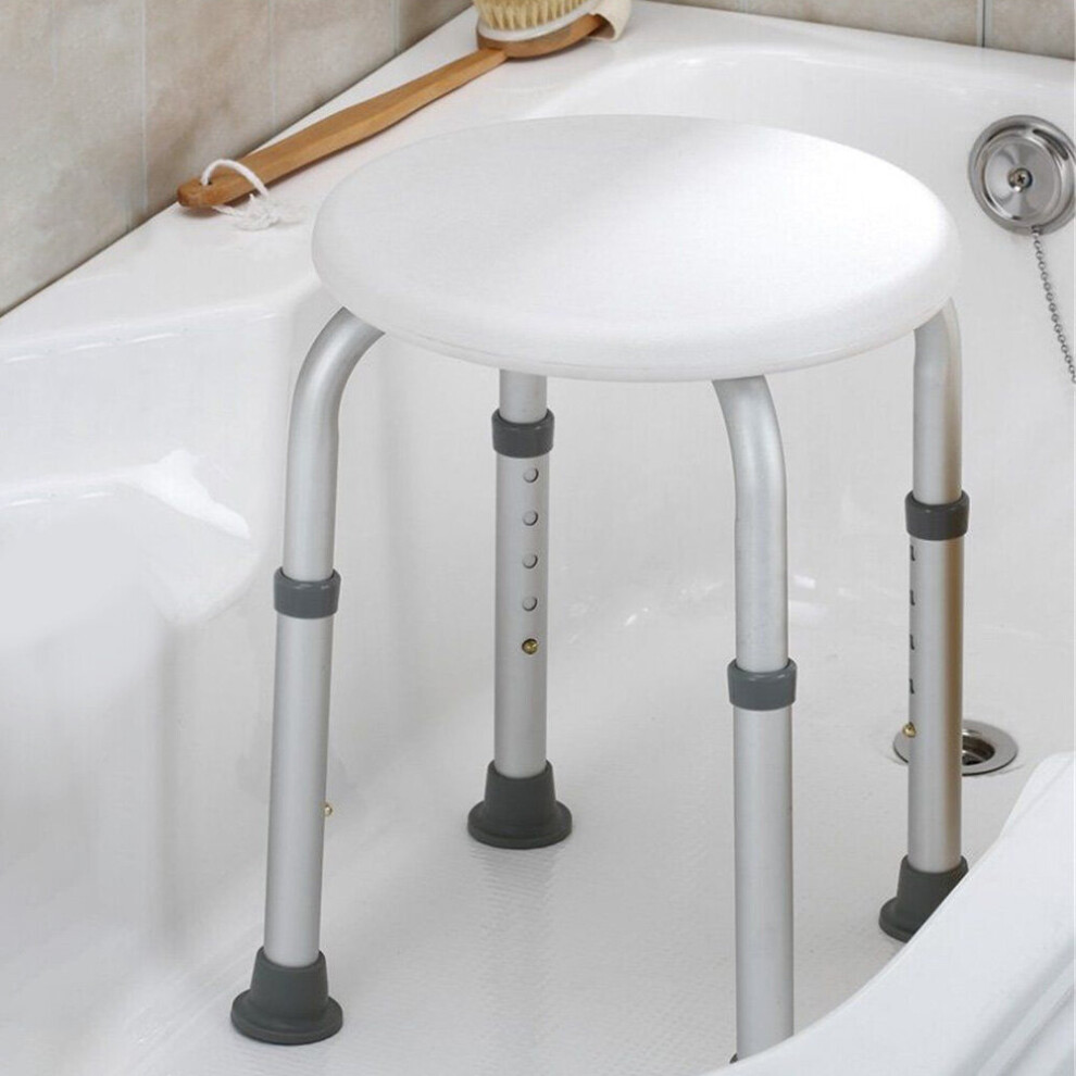 Round Non Slip Shower & Bath Stool Light Weight Adjustable Feet