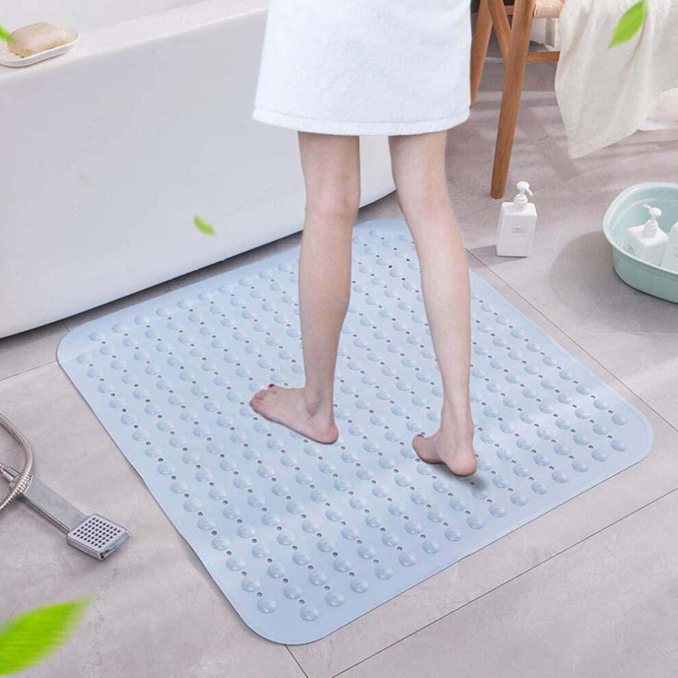 Aspire Homeware (, 53 X 53 Cm ) Extra Long Bath Shower Mats Non Slip Bathroom Bathtub Mat Anti-Mould Mildew Resistant White