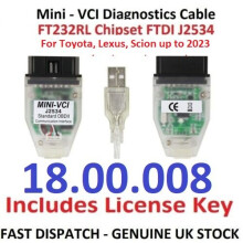 2023 V18 J2534 Mini VCI Cable for Toyota Lexus Scion Techstream OBD2 Diagnostic