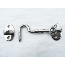 Cabin Door Latch Hook Eye 4" 100MM (Stainless Steel Gate Catch Shed)