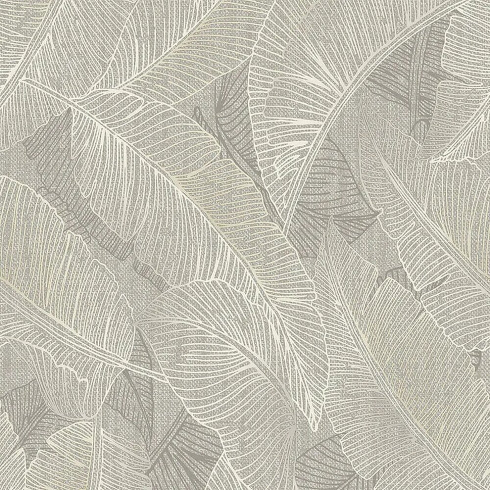 Belgravia Decor Anaya Leaf Grey Wallpaper 2142 5018323021423