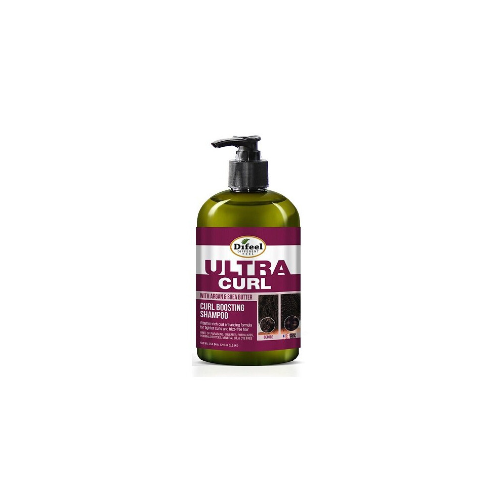 Difeel Ultra Curl With Argan & Shea Butter Curl Boosting Shampoo 12Oz