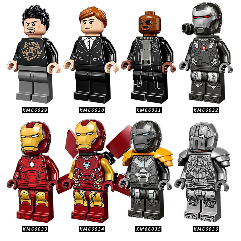Sunvivid (Iron Man) 8Pcs Children's Toy Assembled Figurine Blocks Minifigures Gift Fit Lego