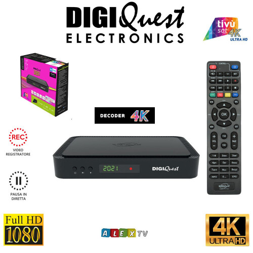 Tivusat Digiquest Q90 Ultra 4K USB PVR Italian Decoder + ACTIVATED card 1