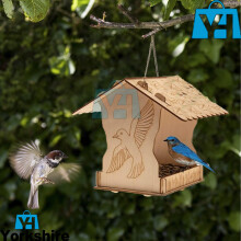 Hanging Wooden Bird House Feeder Garden Tables Premium Feeding Station