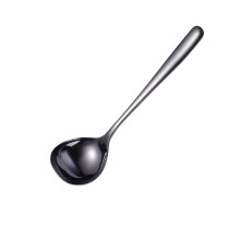 (Black) Stainless Steel Deep Bottom Sauce Soup Spoon