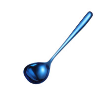 (Blue) Stainless Steel Deep Bottom Sauce Soup Spoon