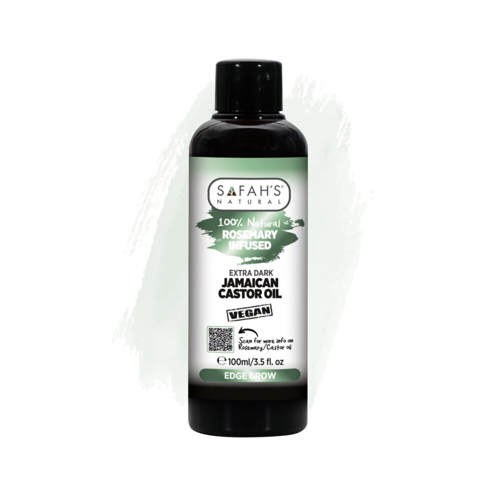 Safah's Natural Dark/Black 100% Natural Rosemary Infused/Jamaican Castor 100 Ml