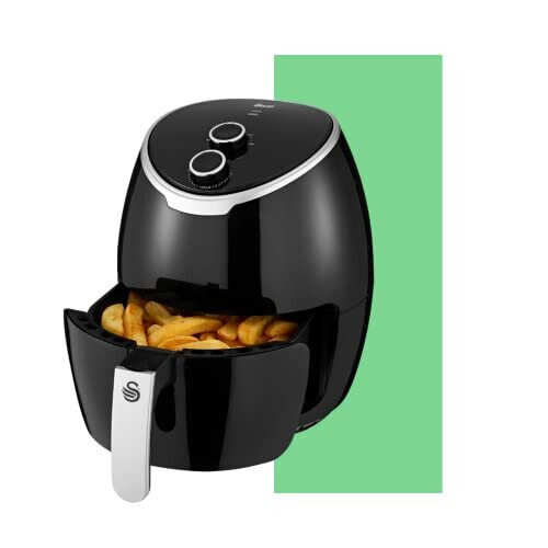 Swan 4 litre Air Fryer, Rapid Air Technology, Healthy Frying, 80 Less Energy, NonStick Pan, 80