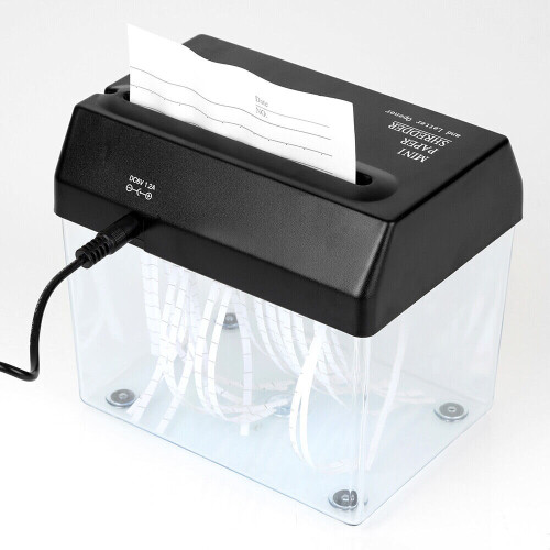 Mini Electric Desktop Office File A6 Paper Shredder Strip-Cut Shredding 2