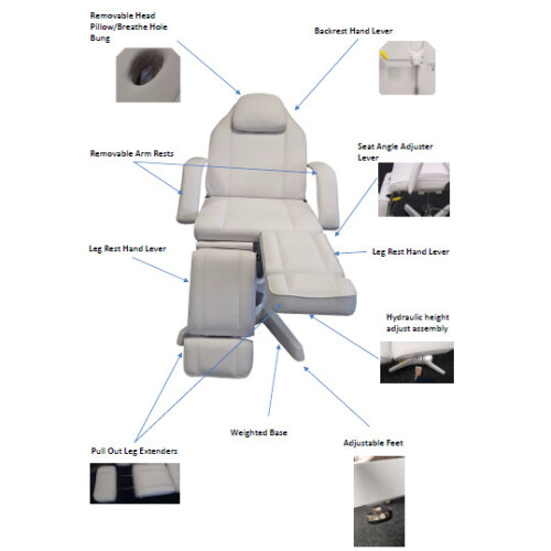 AFSTELLAR/W  Stellar Hydraulic Beauty/Tattoo Chair/Couch - White 1