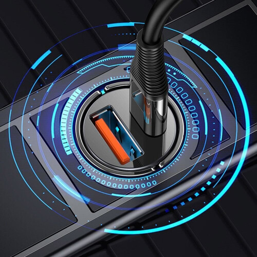Adapter Universal Car Charger Dual Port with Flush Fit Pull Ring Fast Charging 2
