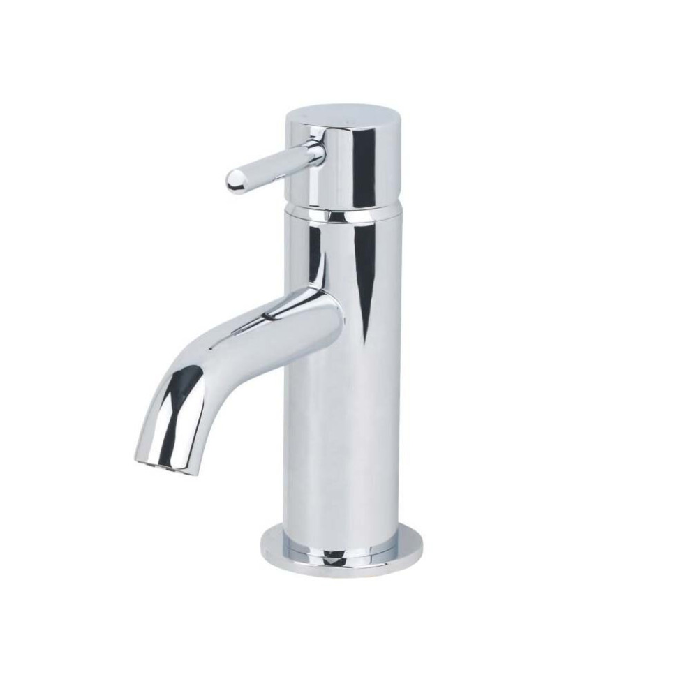 Modern Deck Mounted Chrome Round Single Lever Bathroom Basin Mono Mixer Tap