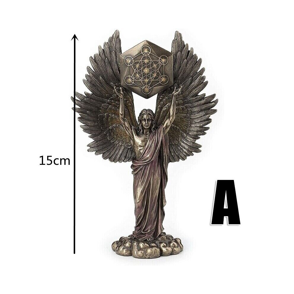 (  A) Archangel Metatron Transformed Into Sculpture Resin Figurine Crafts Angel Statue