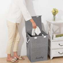 (Grey) Washing Dirty Clothes Laundry Basket Bin Storage