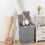 Living And Home (Grey) Washing Dirty Clothes Laundry Basket Bin Storage 1