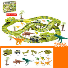 (240pcs) Racing Electric Car Track Assembly Puzzle Dinosaur Scene Kid Educational Toy