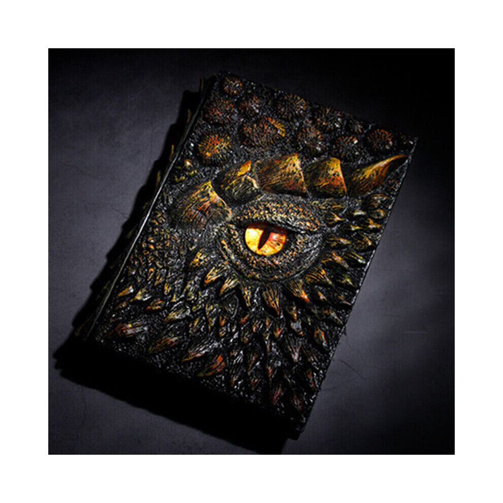 (  Yellow) Resin 3D Relief Dragon Notebook A5 Journal Retro Blank Paper Diary Book Ornament