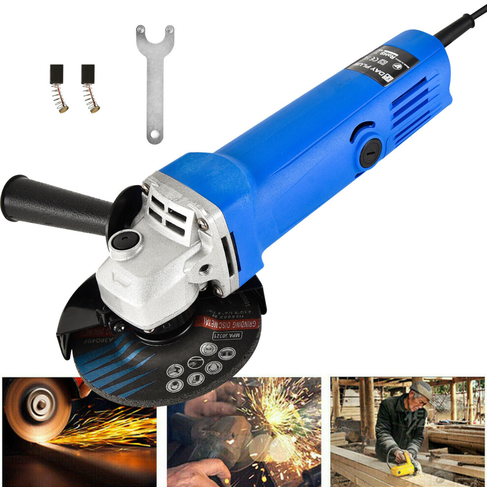 Electric Angle Grinder for Wood Cutting Polishing Grinding with 1 Cutting Disc and Side Handle Powerful Hand Tool 12000 rpm 115mm 550W
