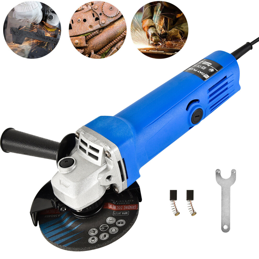 Corded Angle Grinder with Grinder Wheel Side Handle Powerful 12000rpm for Cutting Grinding Polishing Masonry Concrete Steel Wood 550W