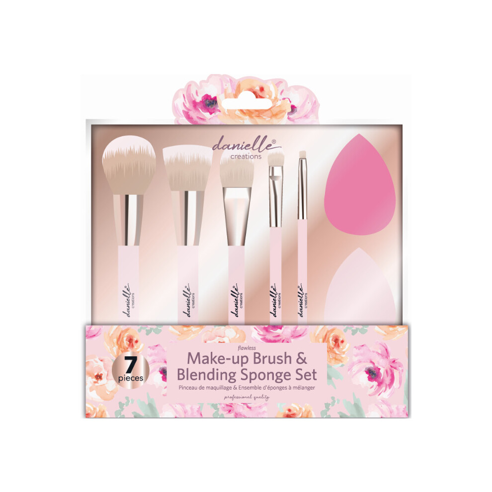 Danielle Creations Make Up Brushes Set 7 Piece Brush & Blending Sponges Selection Cosmetics Gift