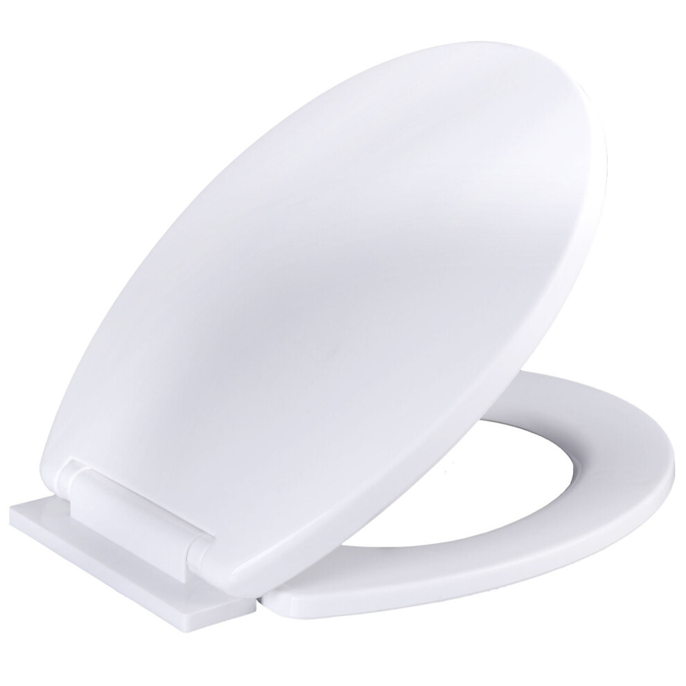 White Oval Toilet Seat Soft Slow Close Easy Clean Bottom Fixing Hinges