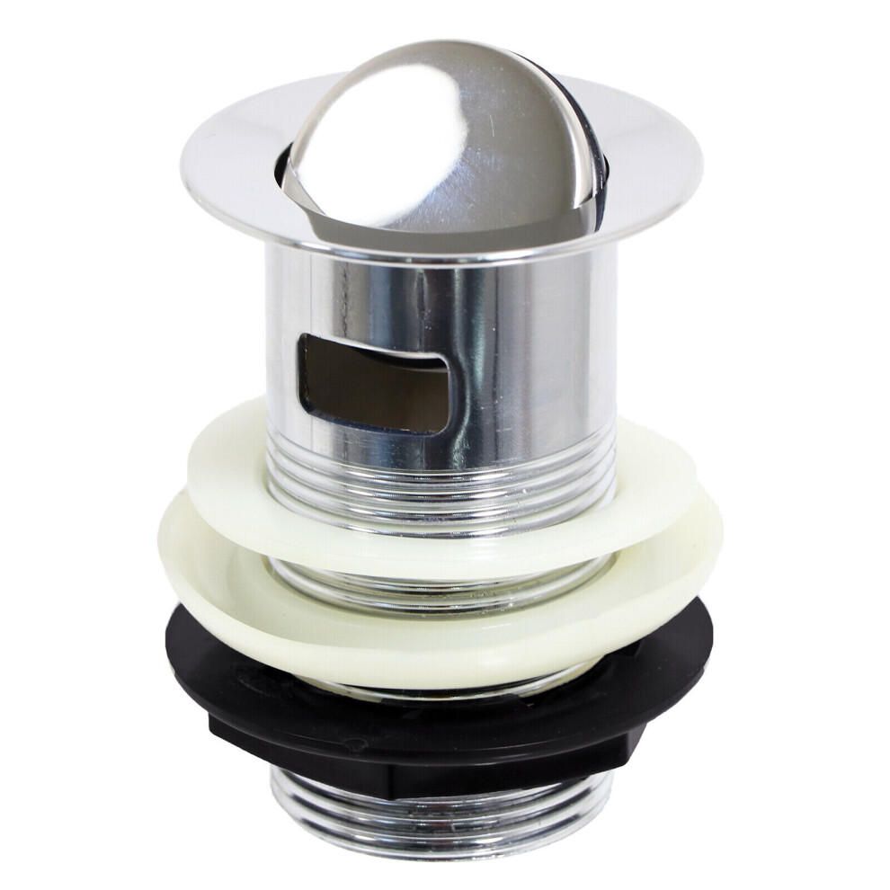 Chrome Slotted Sink Basin Bathroom Kitchen Waste Flip Plug (1 1/4")