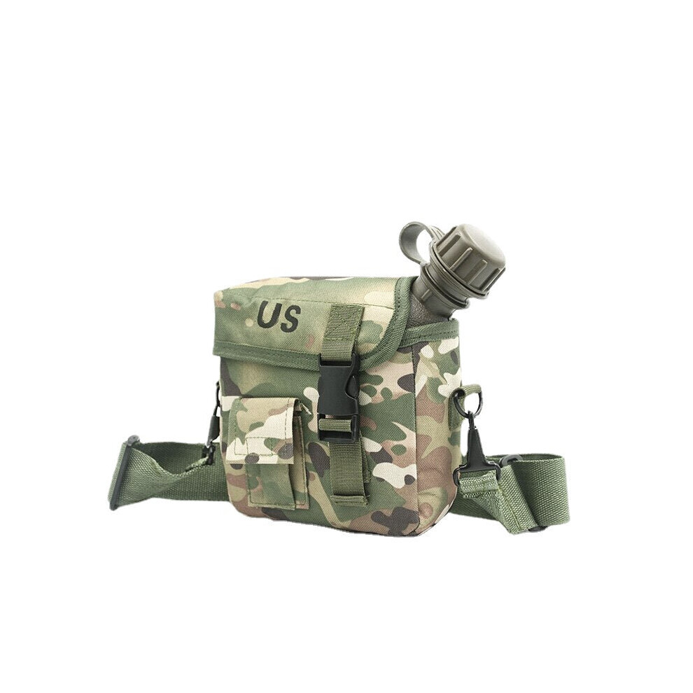 (MC-CP) 2L Outdoor Kettle Use Camping Hiking Hunting Climbing Tableware Army Camouflage Drinking Bottle Military Tactical Water Bottles