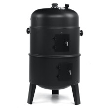 3-in-1 Portable Round Charcoal Smoker Roaster BBQ Grill With 354 Square Inches Cooking Space Built-in Thermometer Garden Outdoor Cooking