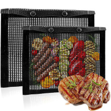 (S) 1 PC Non-stick Barbecue Mesh Mat Bag Reusable Cooking Grill BBQ Mat Baking Net Bag Outdoor Camping Picnic